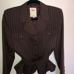 1990’s Vertigo Brown Pinstripe Pantsuit